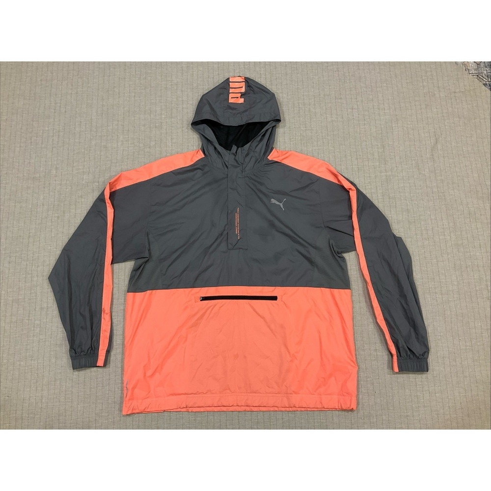puma windbreaker jacket men Gray Orange XXL
